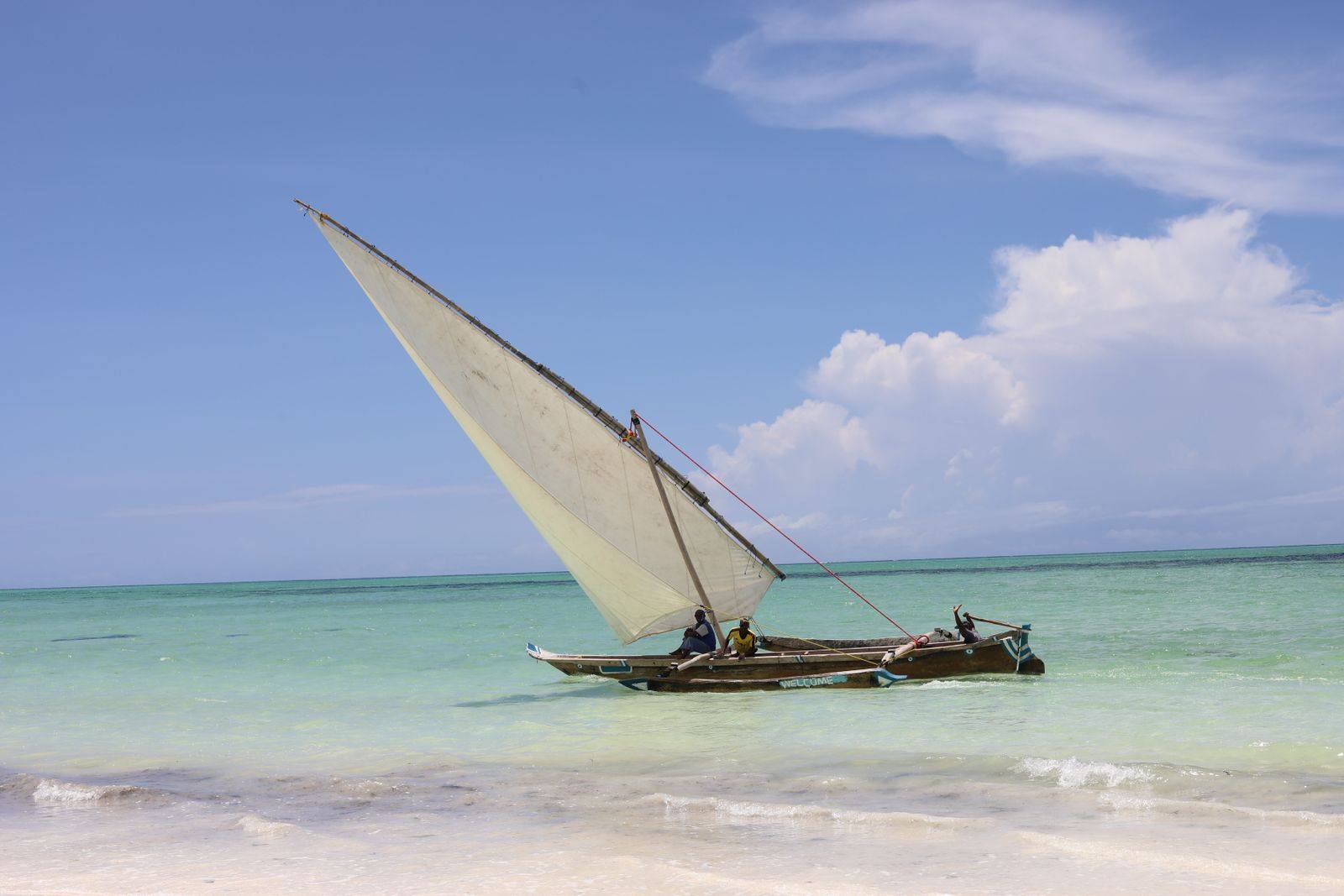 Catamaran sailing on the lagoon